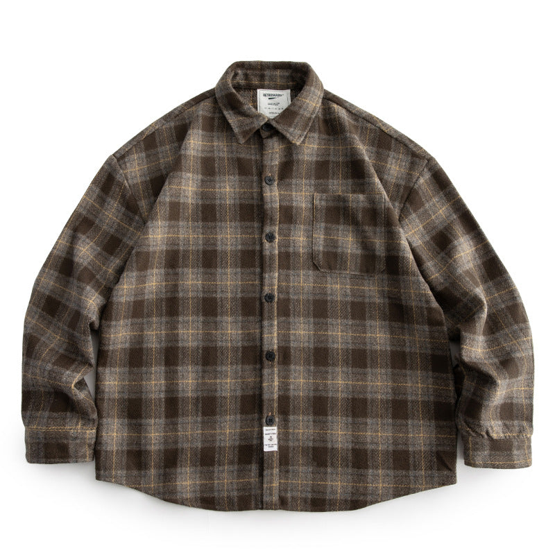 Men's Checked Overshirt-Jacket in Boxy-Relaxed Cut Mune Fashion