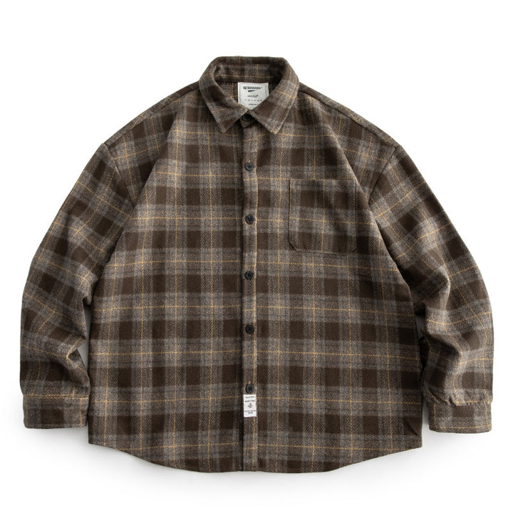 Men's Checked Overshirt-Jacket in Boxy-Relaxed Cut Mune Fashion
