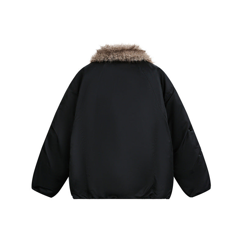 Men's down jacket with cozy faux fur lining and hood Mune Fashion
