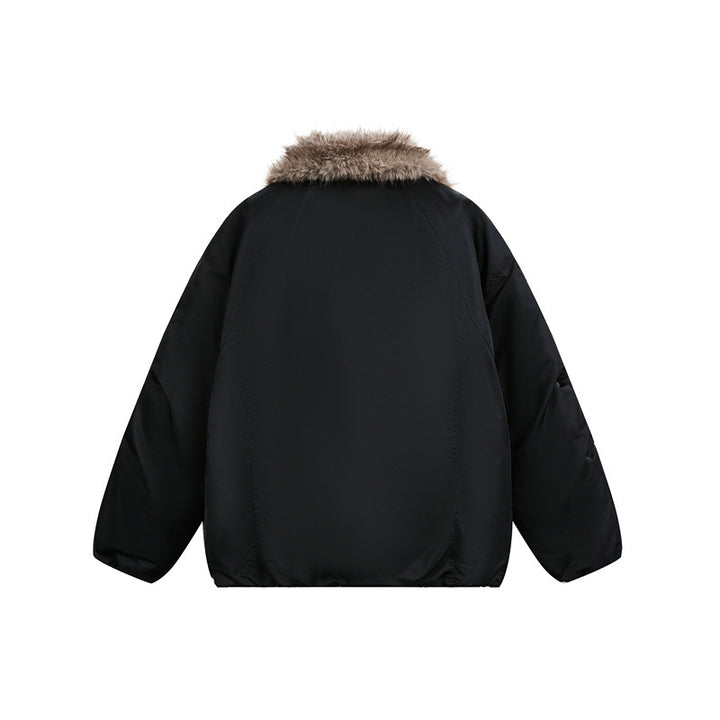 Men's down jacket with cozy faux fur lining and hood Mune Fashion