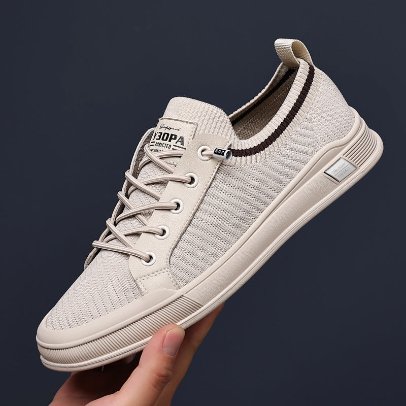 Men's Lightweight Knitted Low-Top Sneaker with Sock-Like Shaft and Cushioned EVA Sole Mune Fashion