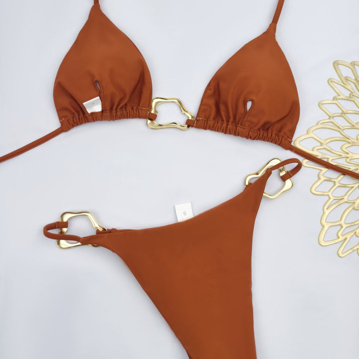 Women's triangle bikini with stylish gold accents Mune Fashion