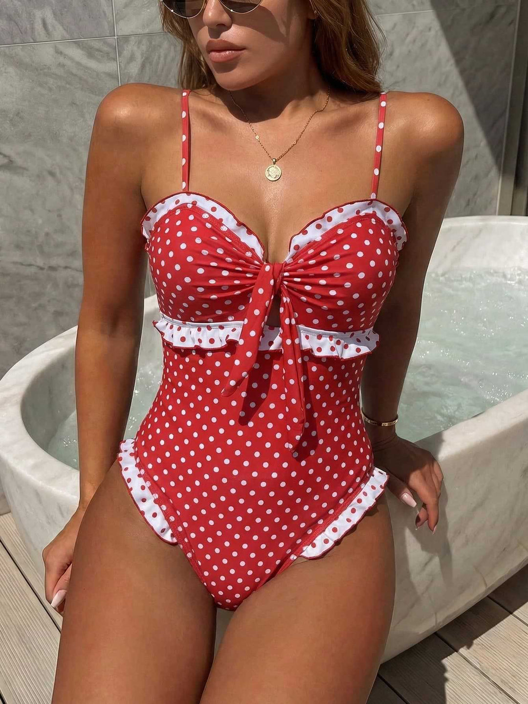 Women's swimwear with romantic polka dots and playful ruffle details Mune Fashion