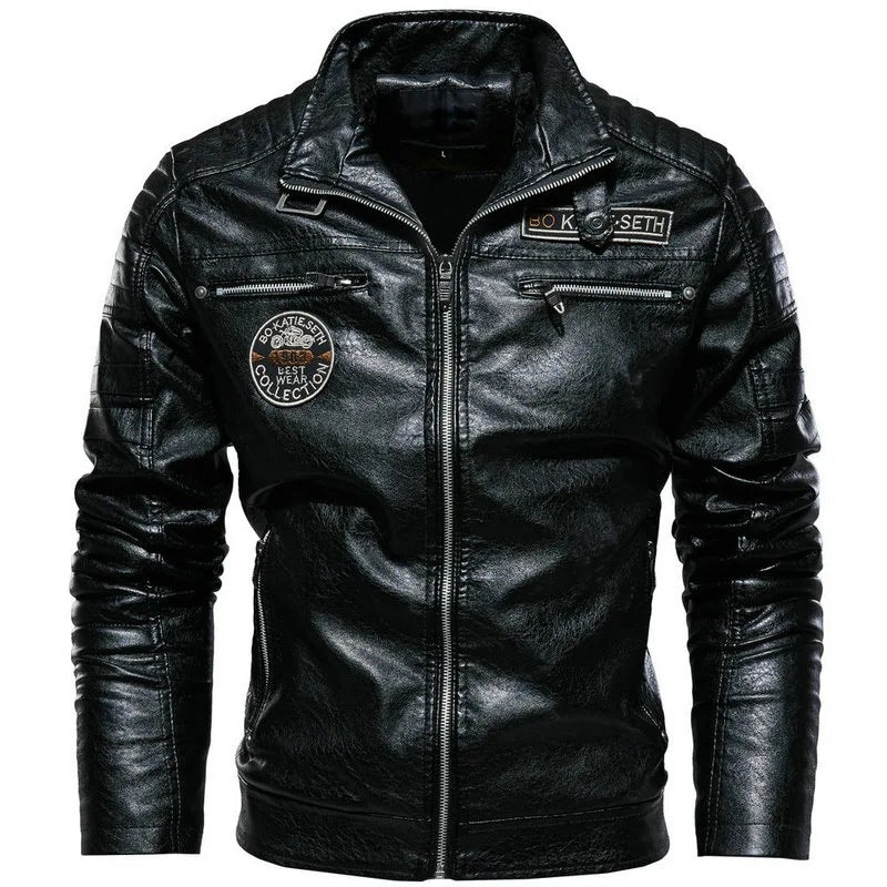 Men's Fashionable Biker Jacket made of Leather Mune Fashion