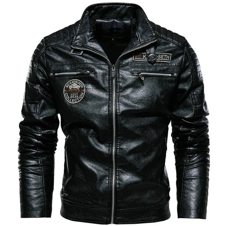 Men's Fashionable Biker Jacket made of Leather Mune Fashion