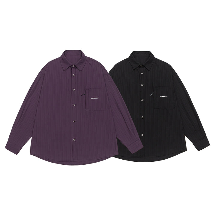 Unisex Oversize shirt with fine ribbed texture, breast pocket and Kent collar Mune Fashion