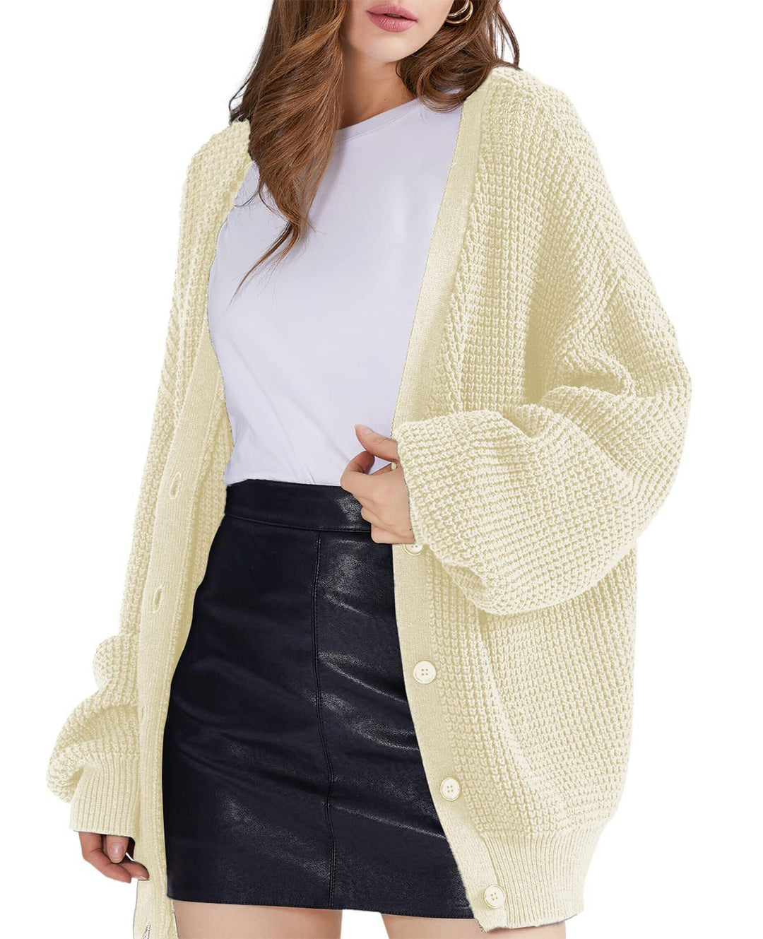 Ladies Chunky Knit Cardigan