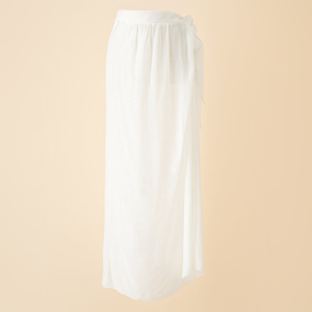 Women's maxi skirt with wrap band and light crepe quality Mune Fashion