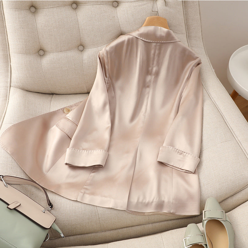 Ladies High Quality Satin Blazer Mune Fashion