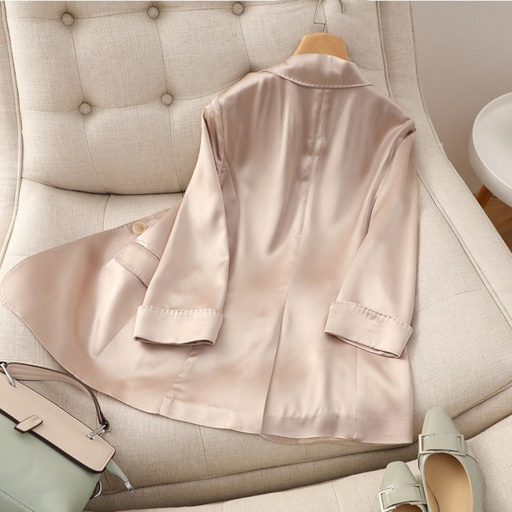 Ladies High Quality Satin Blazer Mune Fashion