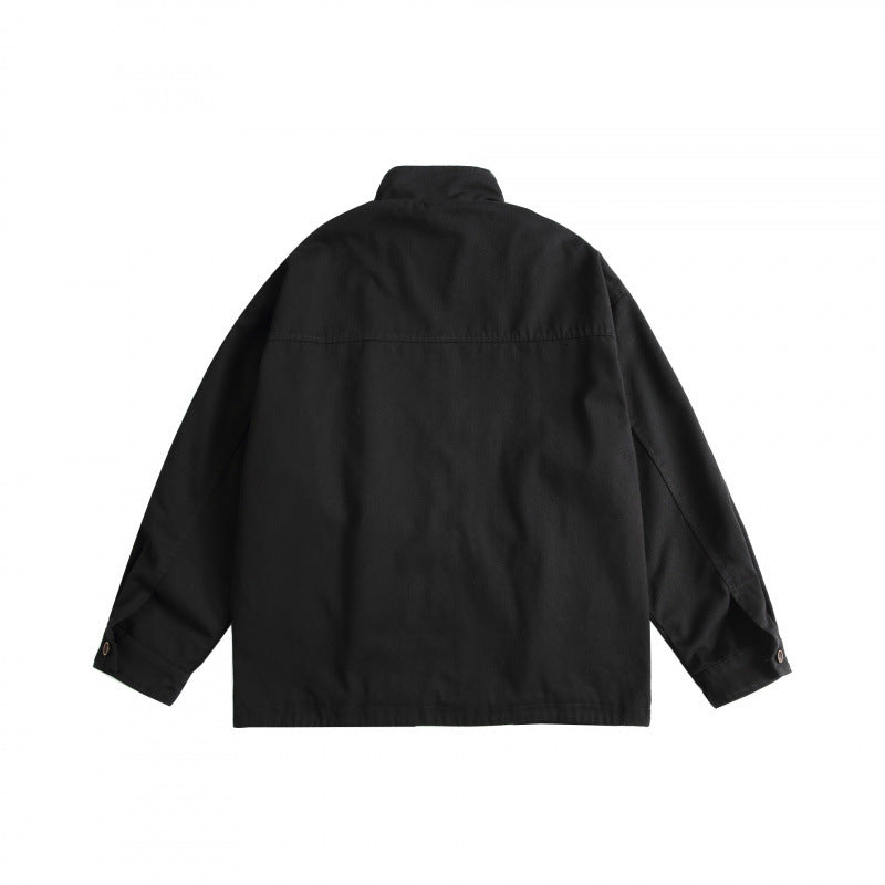 Unisex Boxy Utility Jacket with High Stand Collar, Full Zip and Drawstring Mune Fashion