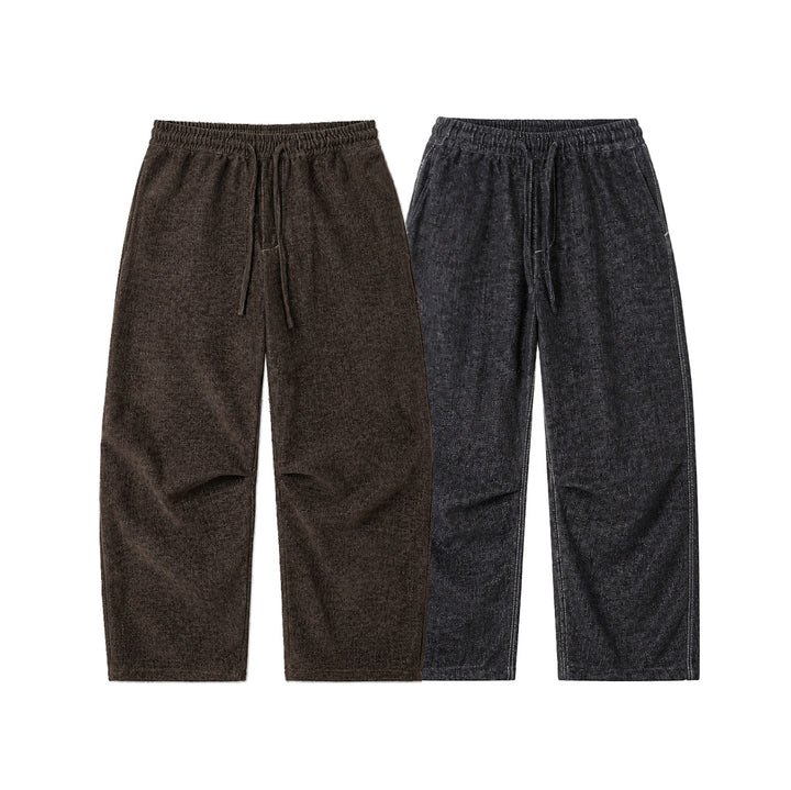 Ladies Wide Relaxed Pants in Denim Look with Elastic Waistband and Drawstring Mune Fashion