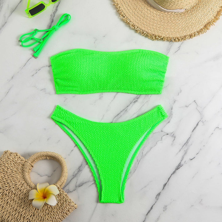 Women Bandeau Bikini Set with textured fabric Mune Fashion
