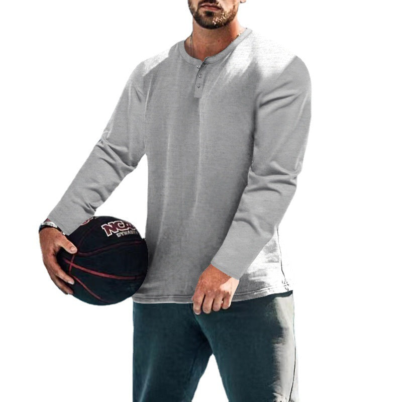 Men's casual long-sleeve shirt with short button placket, soft cotton jersey and slim silhouette Mune Fashion