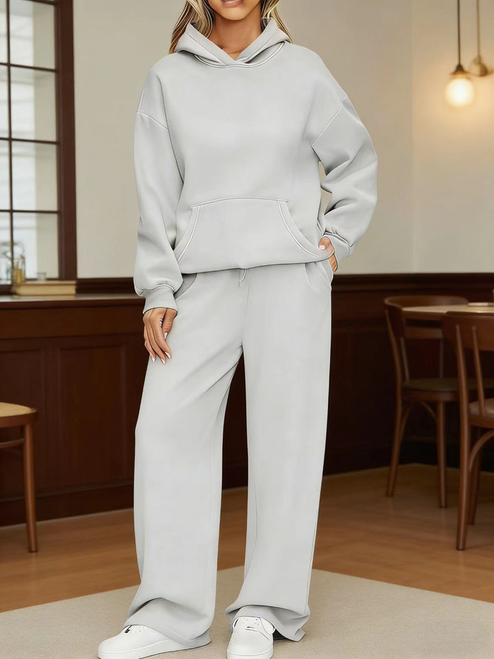 Women's cozy oversized hoodie and wide jogger pants set Mune Fashion