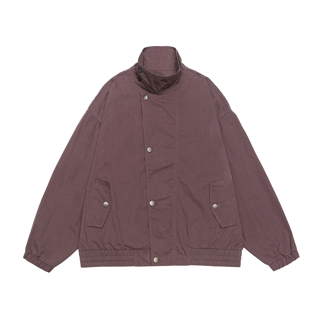 Unisex Lightweight Boxy Blouson with Funnel Collar and Utility Pockets Mune Fashion