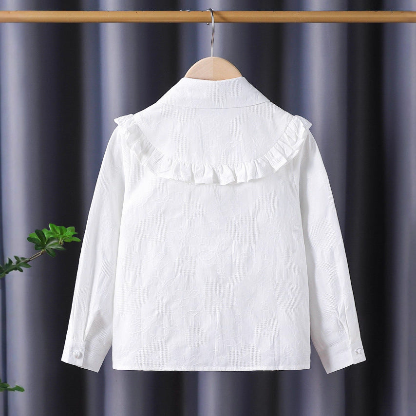 Girls' Shirt Blouse with Playful Ruffles Mune Fashion