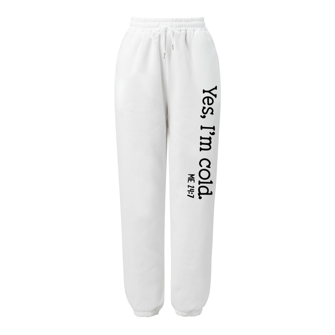 Women's high-waisted jogging pants with side statement print and elastic waistband Mune Fashion