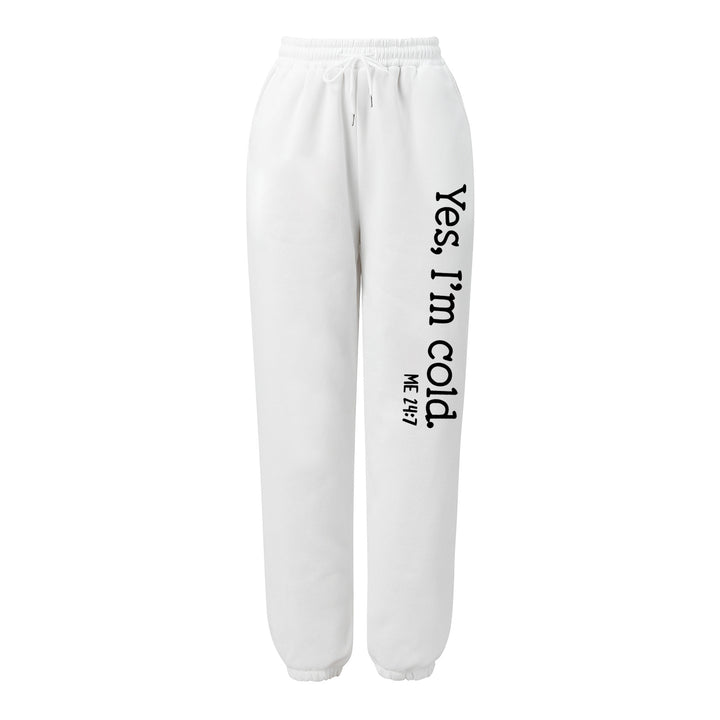 Women's high-waisted jogging pants with side statement print and elastic waistband Mune Fashion