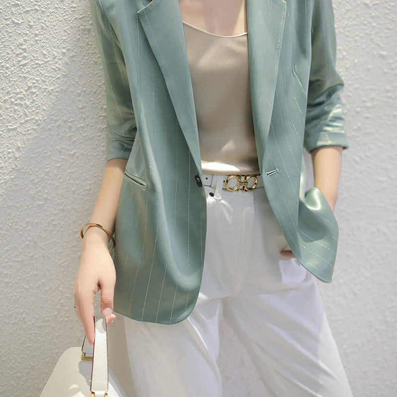 Ladies Elegant Blazer with fine stripes Mune Fashion