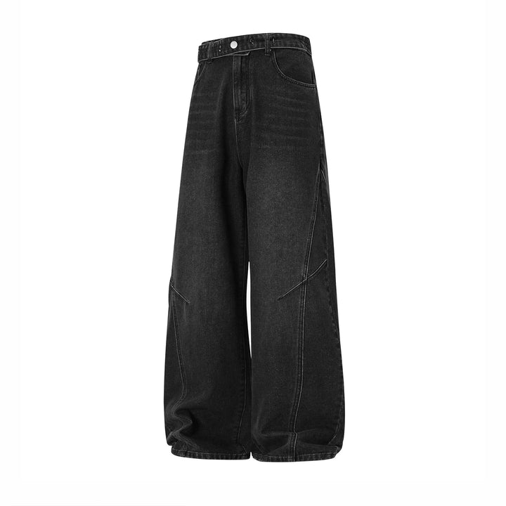 Women's Balloon Jeans with Panel Seams, High Waist and Extra Wide Leg Mune Fashion