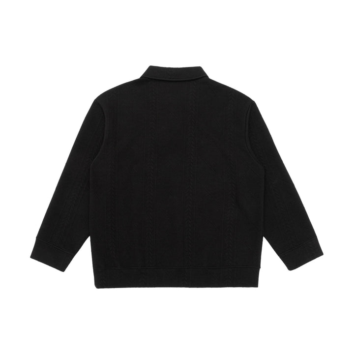 Unisex Structured Polo Sweater with Shirt Collar and Cable Knit Pattern Mune Fashion