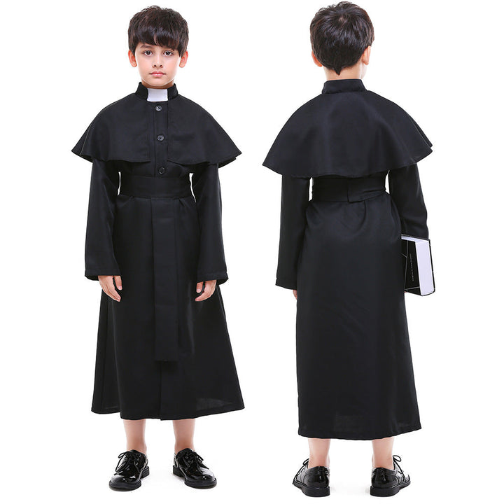Girls' Nun Costume with Traditional Garment and Elegant Headdress Mune Fashion