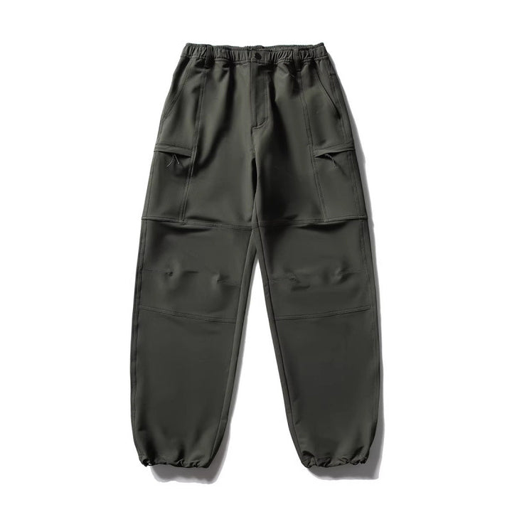 Men's Technical Cargo Casual Pants with Elastic Waistband, Knee Panels, and Zipper Pockets Mune Fashion