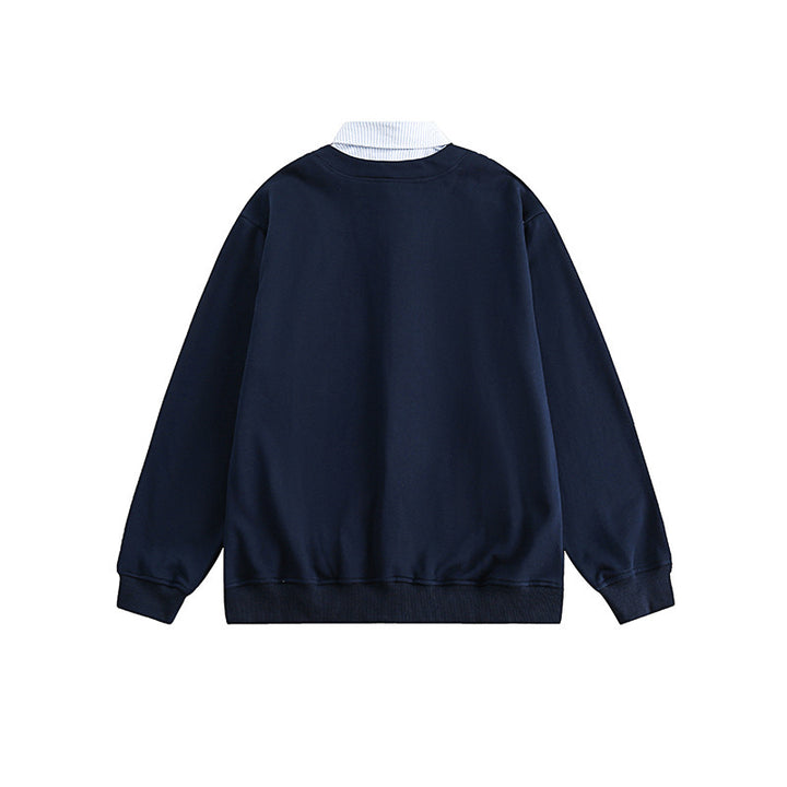 Men's oversized knit cardigan in sweatshirt style with V-neck and button placket Mune Fashion