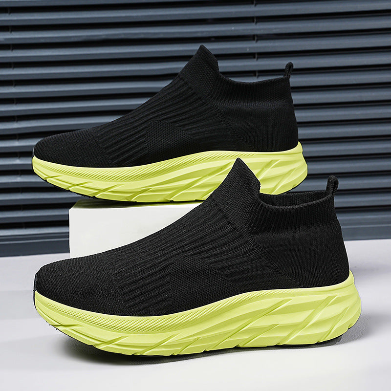 Unisex seamless knit sock sneaker with high platform sole profile and padded comfort insole Mune Fashion