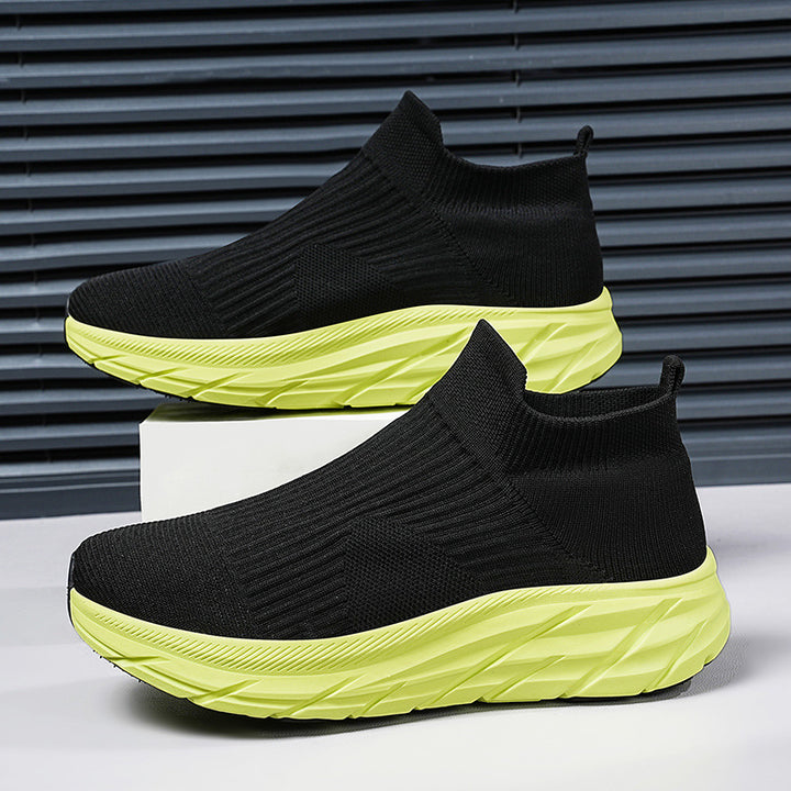 Unisex seamless knit sock sneaker with high platform sole profile and padded comfort insole Mune Fashion