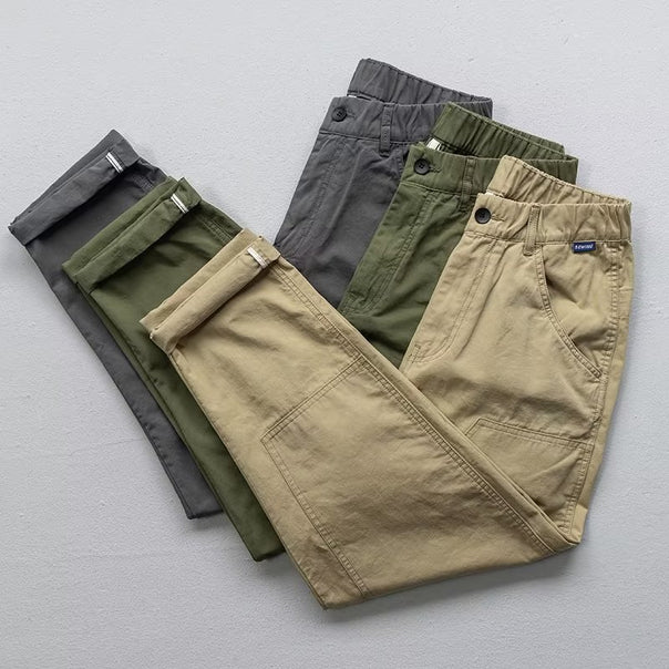 Men's Comfortable Cargo Pants with Elastic Waist and Practical Pockets Mune Fashion