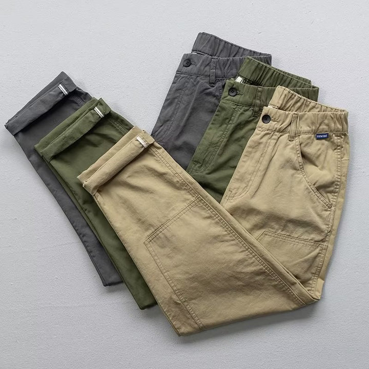 Men's Comfortable Cargo Pants with Elastic Waist and Practical Pockets Mune Fashion