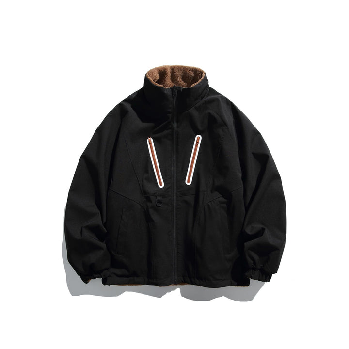 Unisex Technical Softshell Jacket with Fleece Lining and Vertical Chest Zippers Mune Fashion