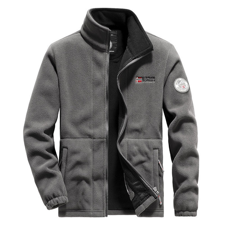 Men's nano high-quality microfleece outdoor jacket with stand-up collar, full-length zipper and insulating fleece inner lining Mune Fashion