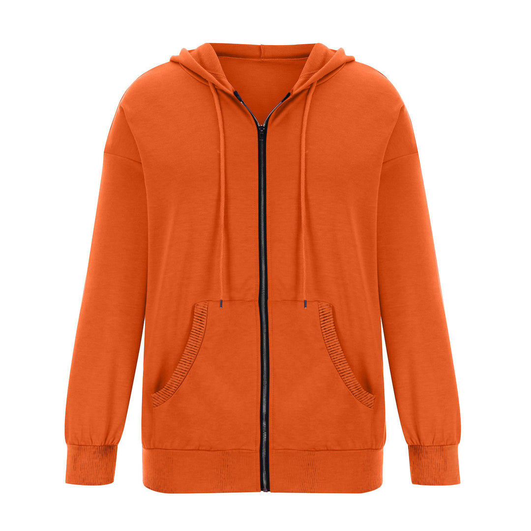 Women's hooded jacket with full zipper, kangaroo pockets and elastic cuffs Mune Fashion