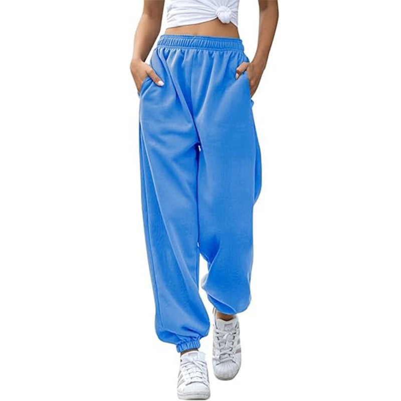 Ladies nan Cozy Sweat Palazzo Pants with high comfort waistband, integrated drawstring and gathered ankle cuffs Mune Fashion