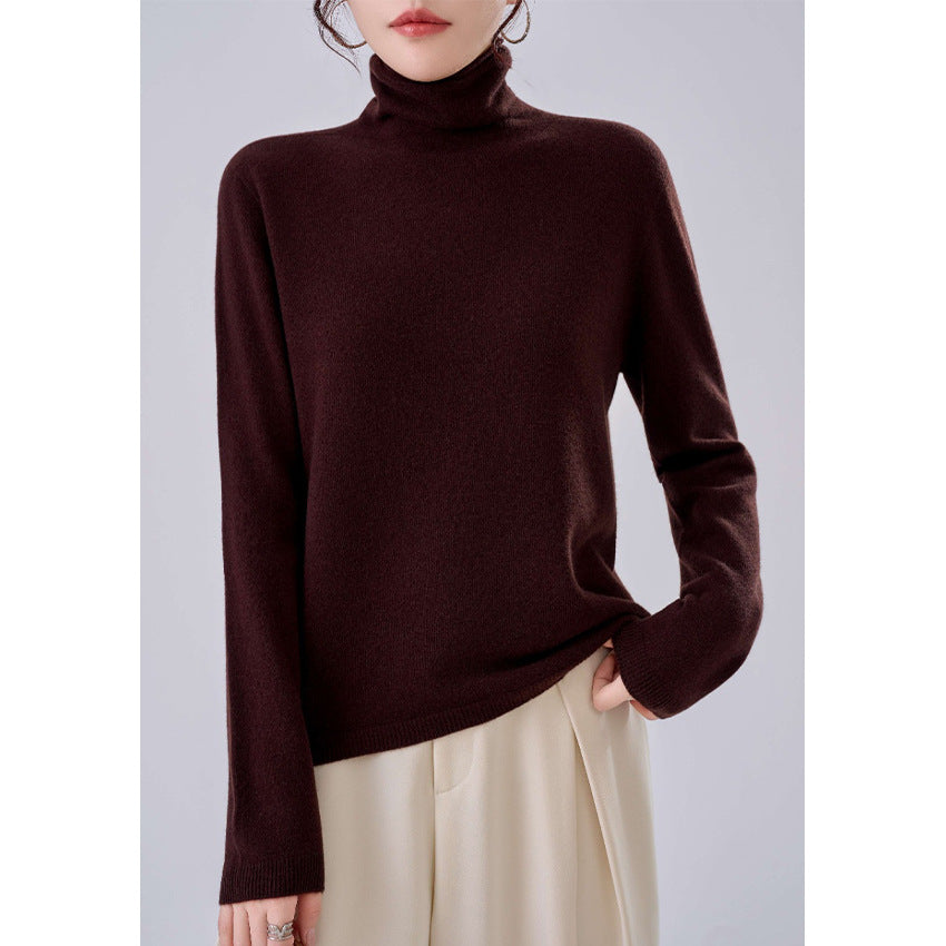 Women Lightweight Cashmere-Mix Turtleneck Sweater with Fine Soft Finish and Slim Silhouette Mune Fashion