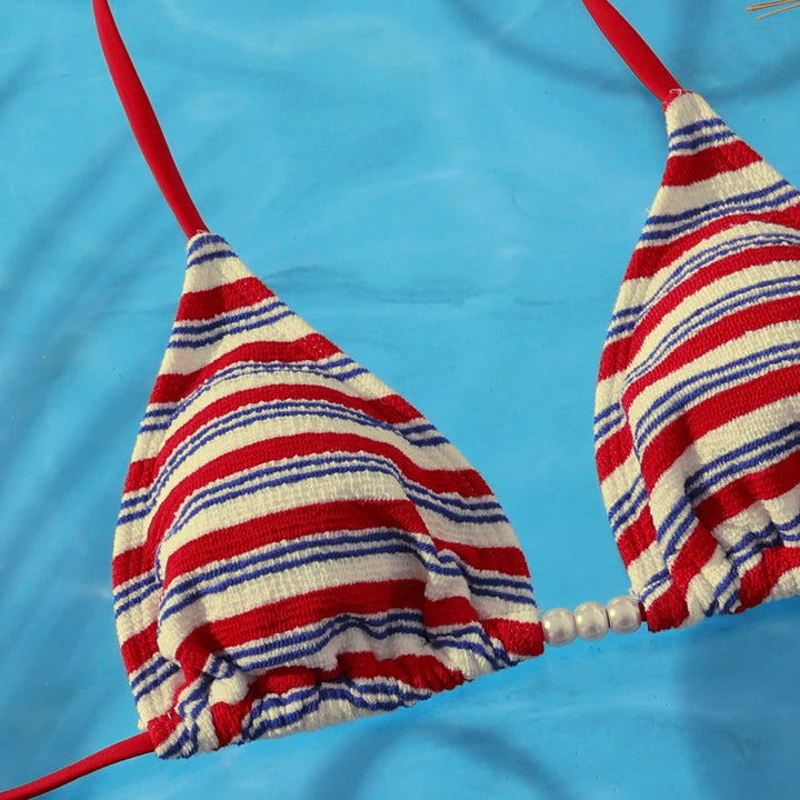 Ladies Beach Bikini Set with charming striped pattern Mune Fashion