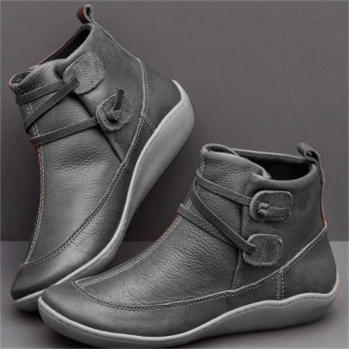 Women's Padded Ankle-High Winter Ankle Boot with Non-Slip Rubber Sole Mune Fashion