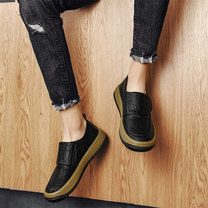 Men's Slip-On Sneaker with Velcro Fastening and Thick Platform Sole Mune Fashion