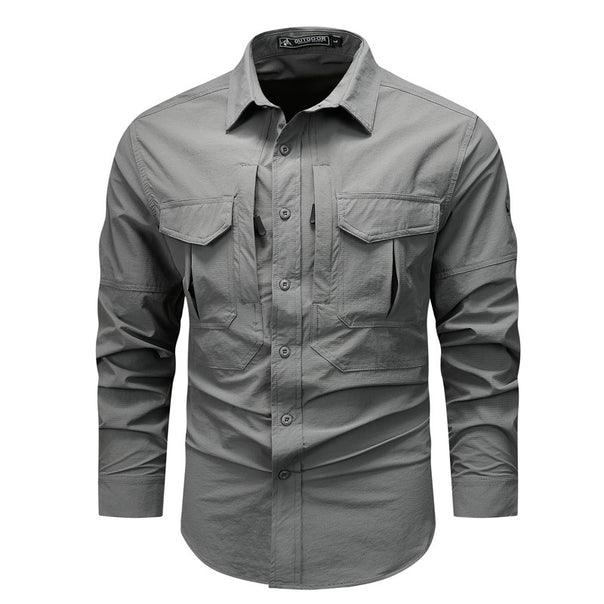 Men's nan ultralight travel field shirt with ripstop structure, ventilated back and two flap chest pockets Mune Fashion