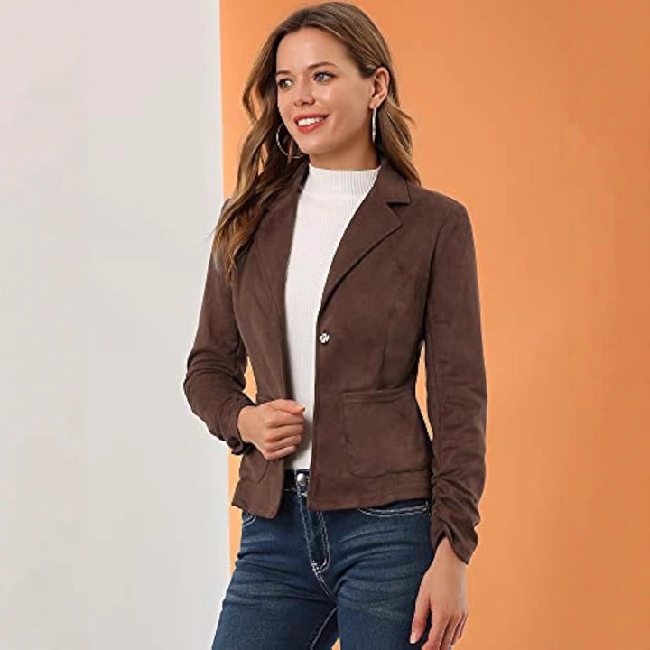 Ladies Elegant Velour Blazer with Slim Fit Mune Fashion