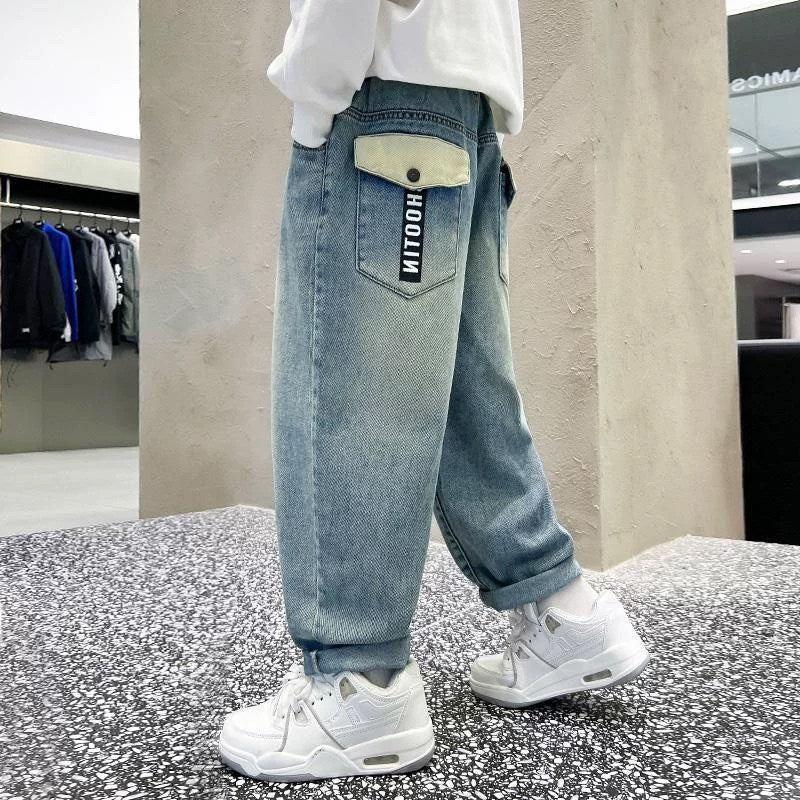 Women casual baggy jeans with side pockets Mune Fashion