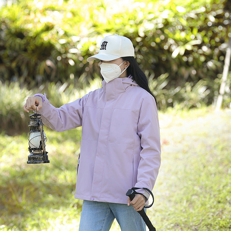 Unisex Waterproof Trekking Softshell Jacket with High Collar and Light Thermal Lining Mune Fashion