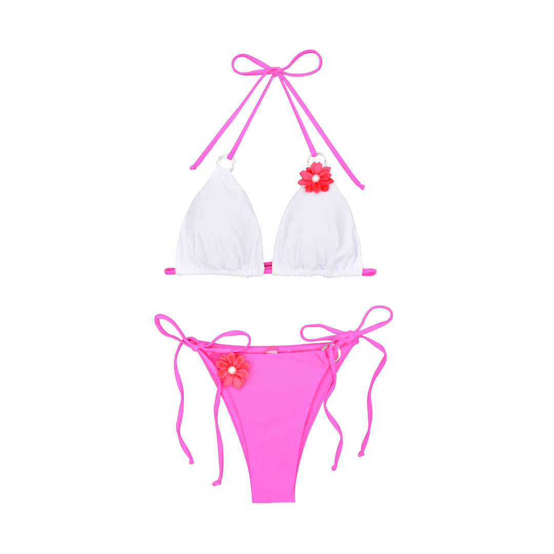 Women's bikini with playful floral motif and adjustable straps Mune Fashion