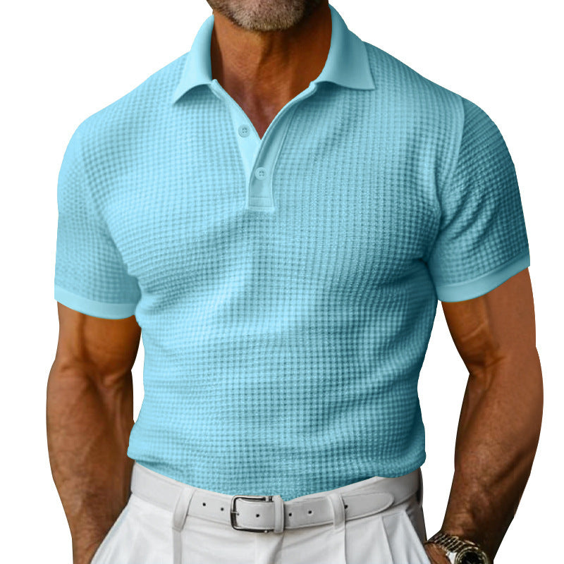 Men's structured polo shirt with waffle piqué and fitted cut Mune Fashion
