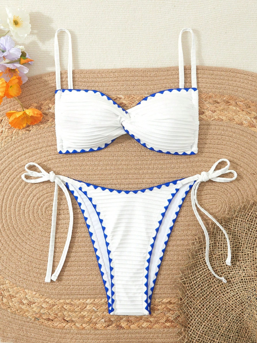 Women's Triangle Bikini with Decorative Ruffle Hem Mune Fashion