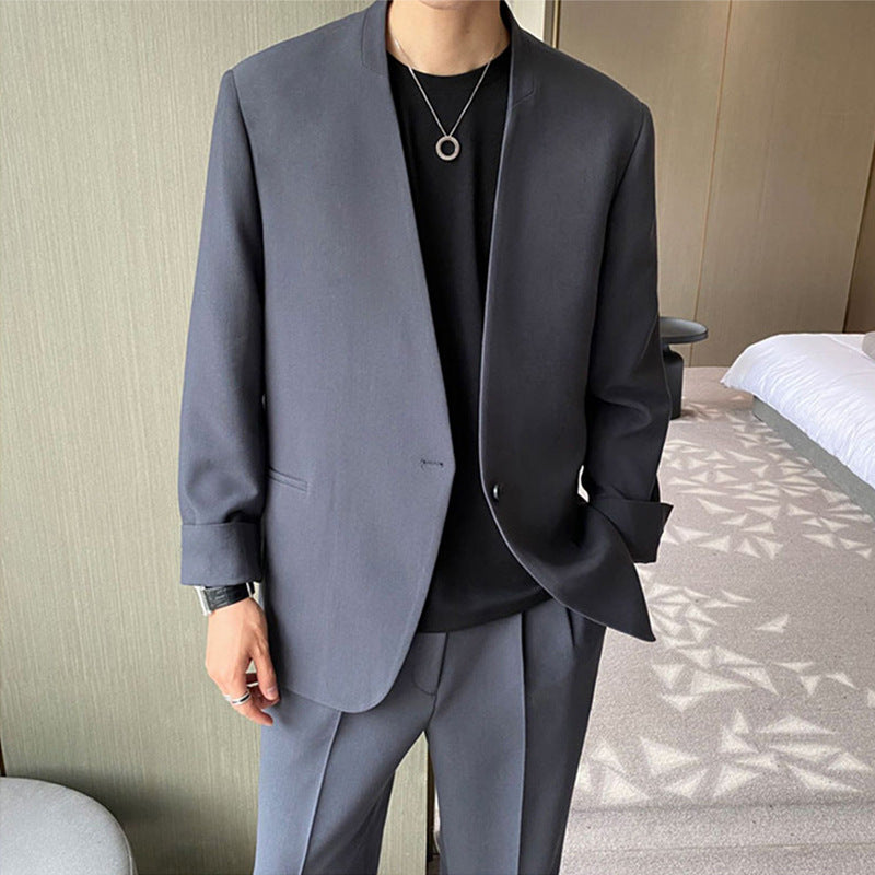 Men's Minimalist Box Blazer and Wide Pleat Suit Trousers Mune Fashion