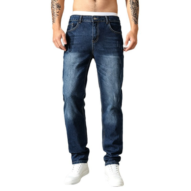 Men's Elegant Slim-Fit Jeans with Fashionable Used-Look Mune Fashion
